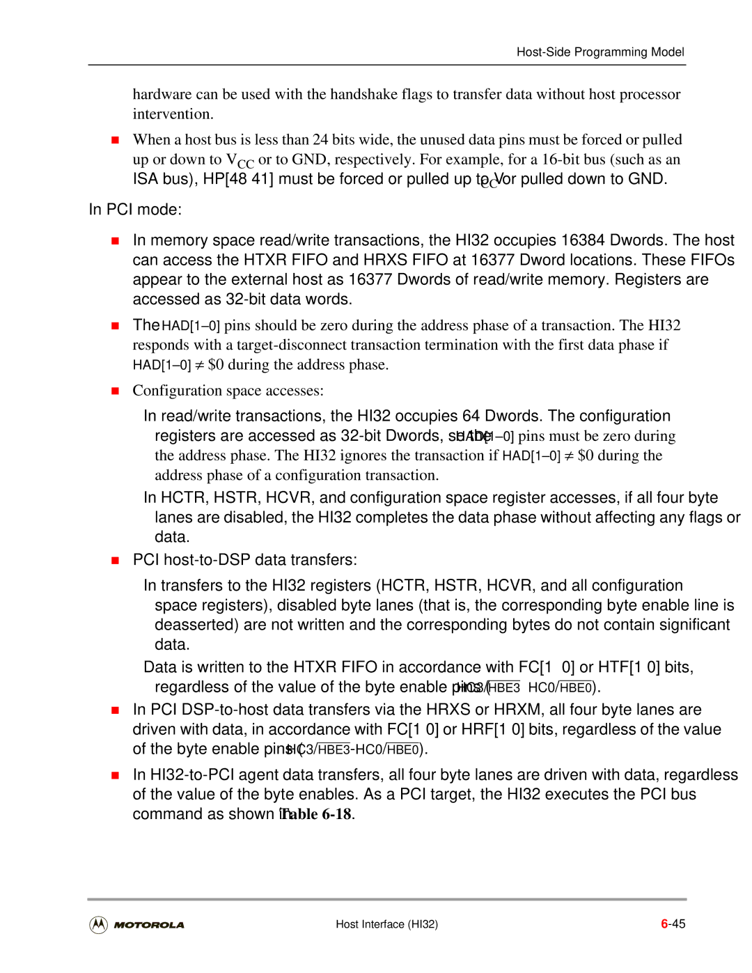 Motorola DSP56301 user manual Host-Side Programming Model 