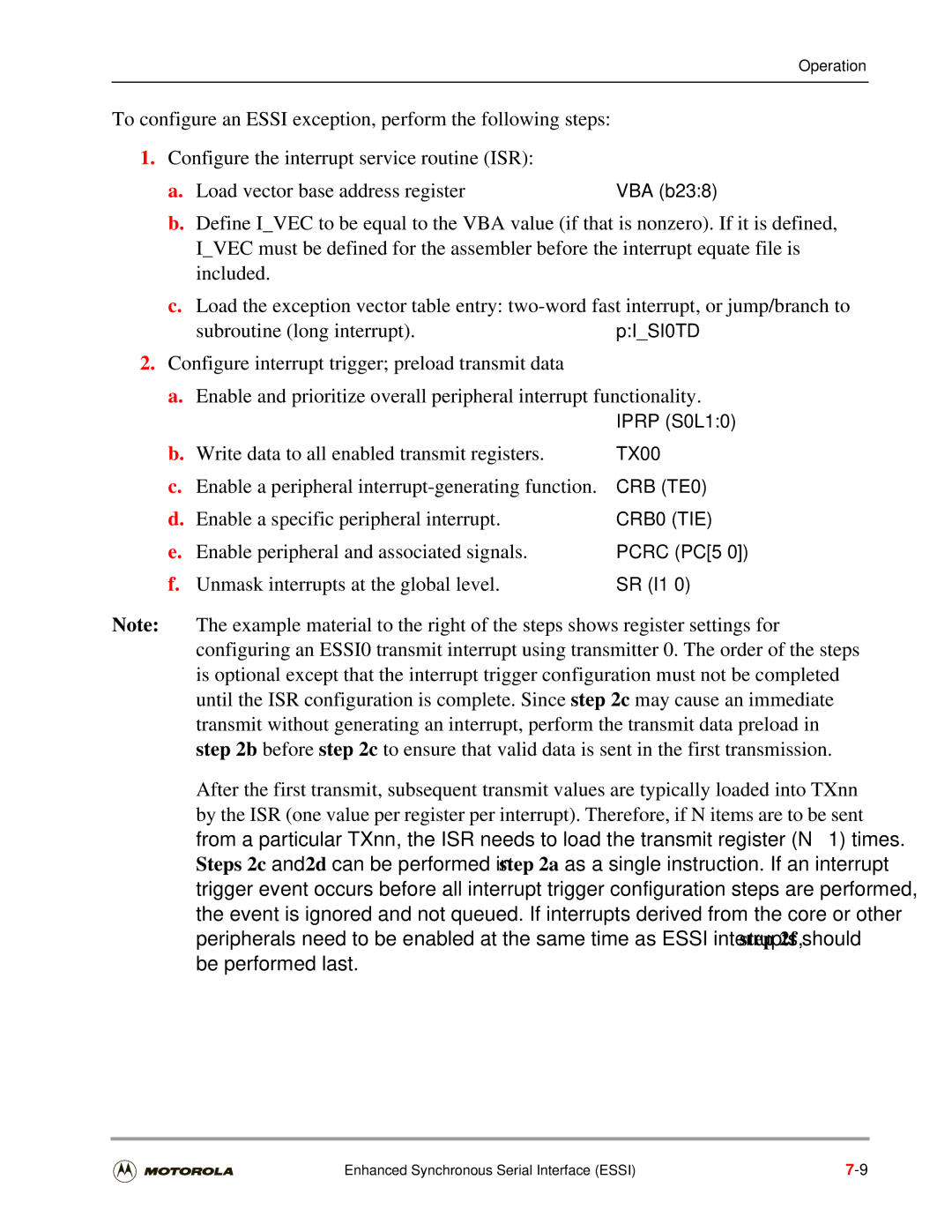 Motorola DSP56301 user manual Write data to all enabled transmit registers 