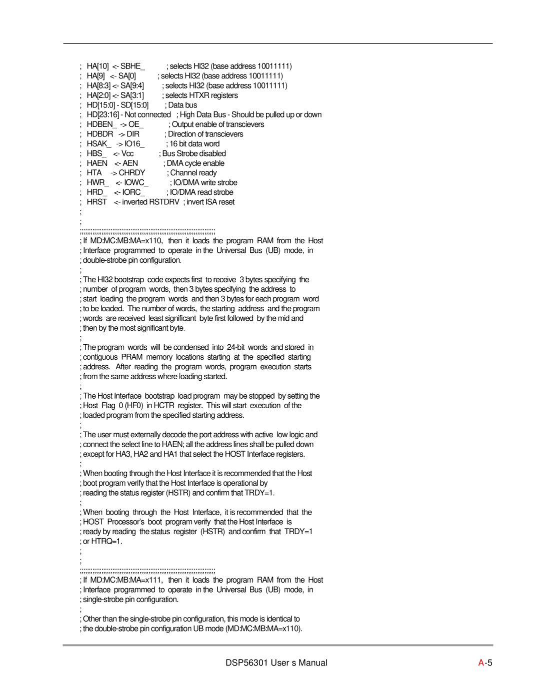 Motorola DSP56301 user manual Hdben 