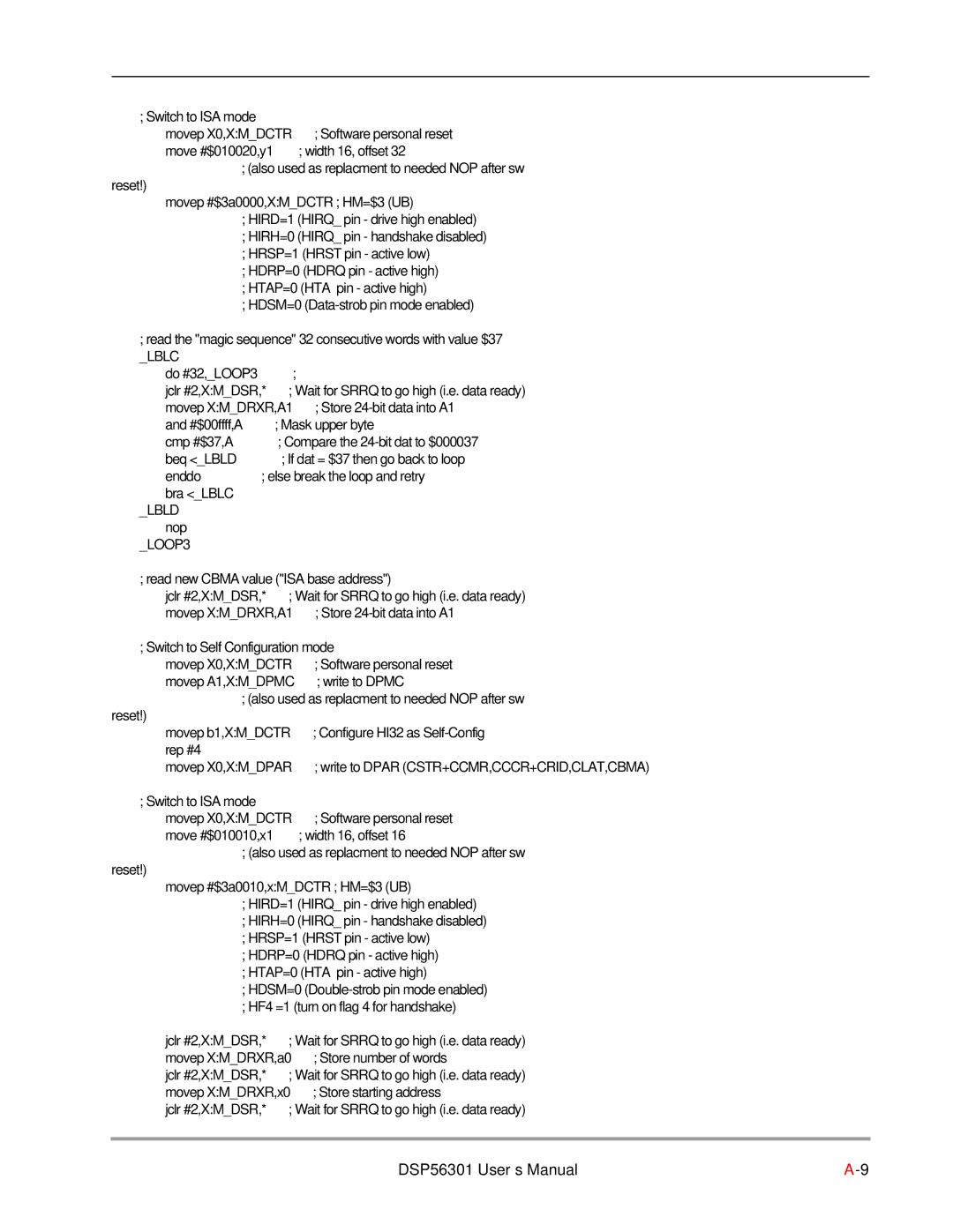 Motorola DSP56301 user manual Lbld 