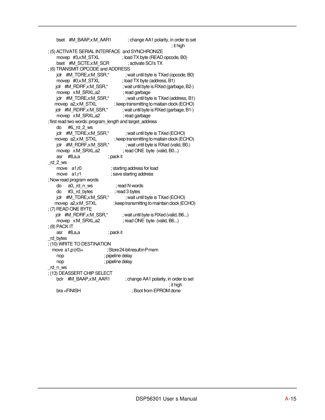 Motorola DSP56301 user manual Write to Destination 