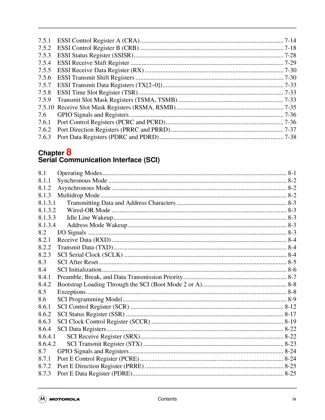 Motorola DSP56301 user manual Chapter Serial Communication Interface SCI 