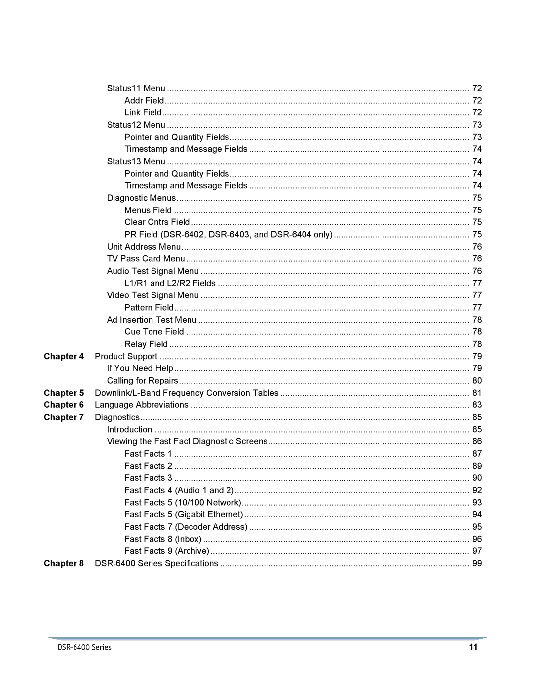 Motorola DSR-6400 manual Chapter 