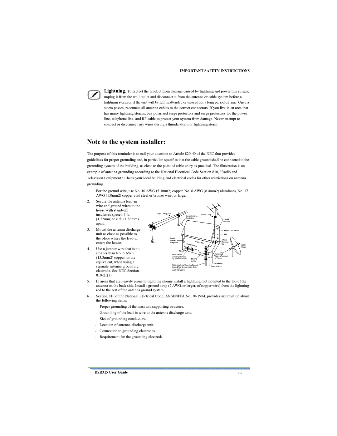 Motorola DSR315 manual Important Safety Instructions 