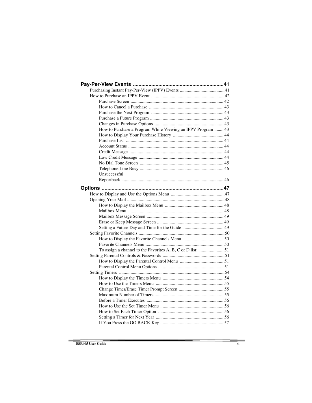 Motorola DSR405 manual Pay-Per-View Events 