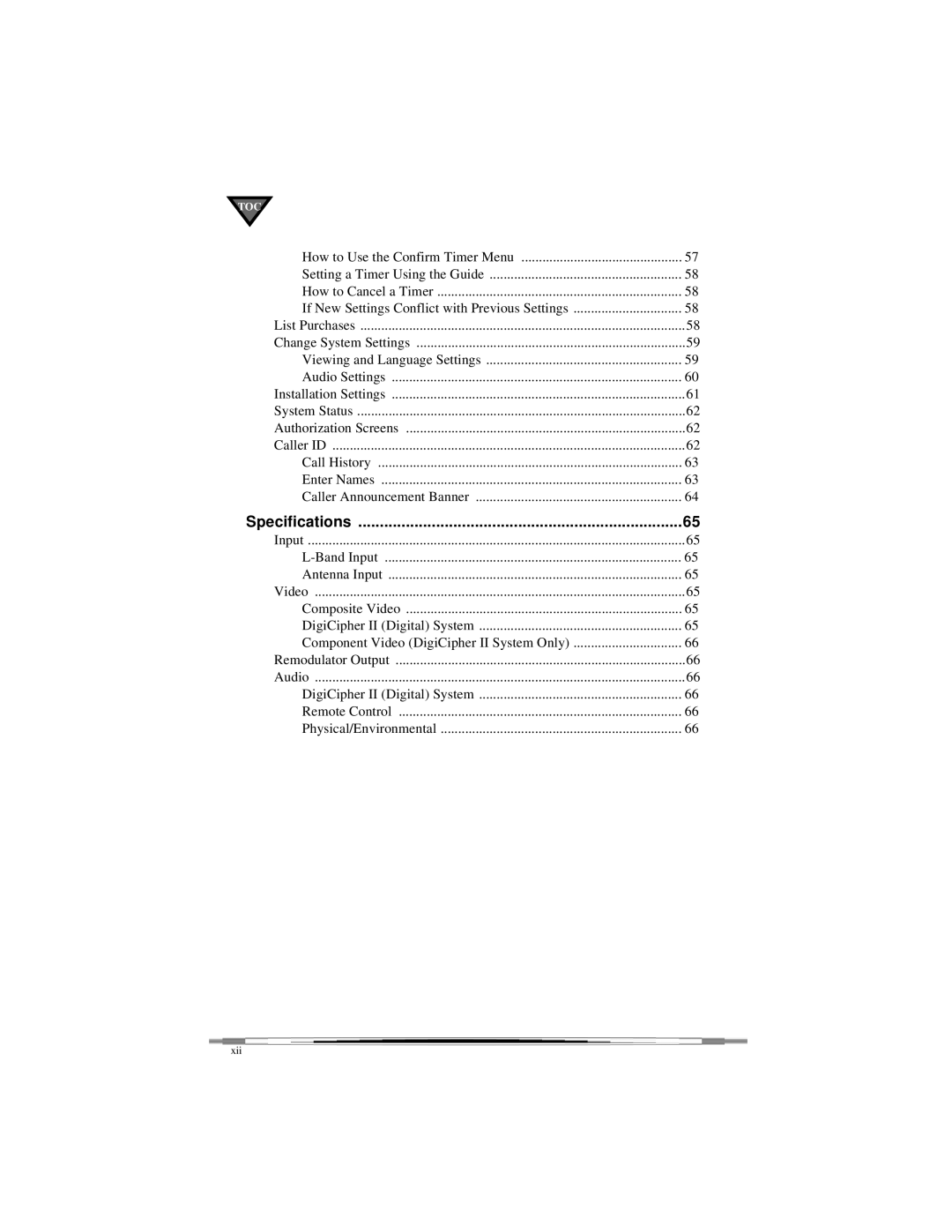 Motorola DSR405 manual Specifications 