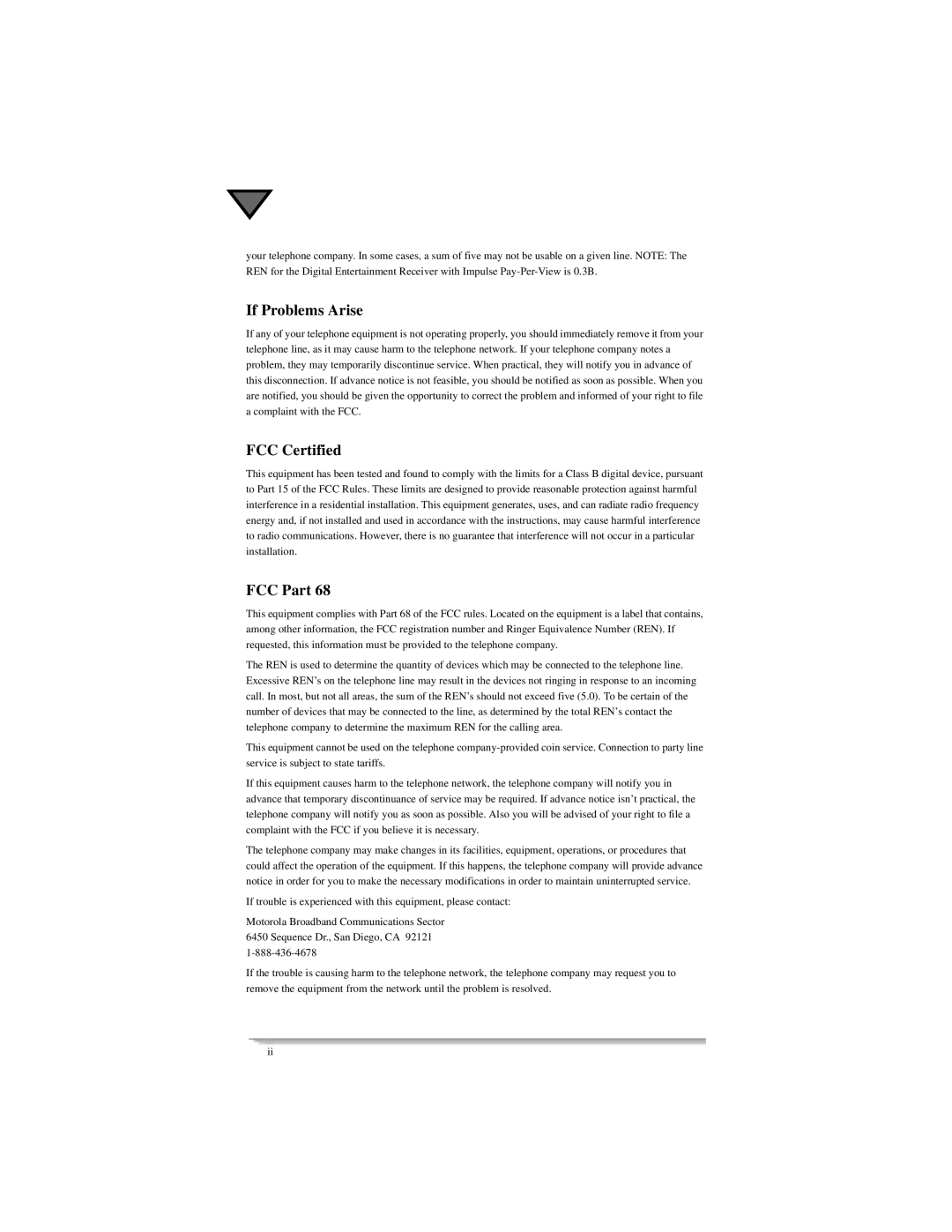 Motorola DSR405 manual If Problems Arise, FCC Certified, FCC Part 