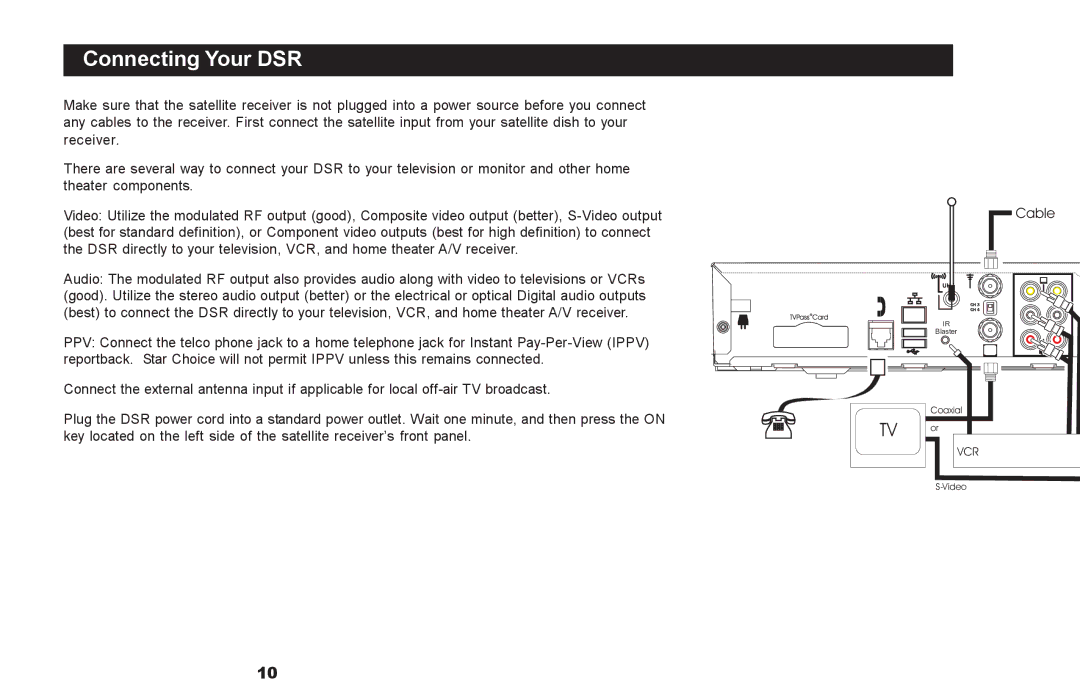 Motorola DSR500 manual Connecting Your DSR 