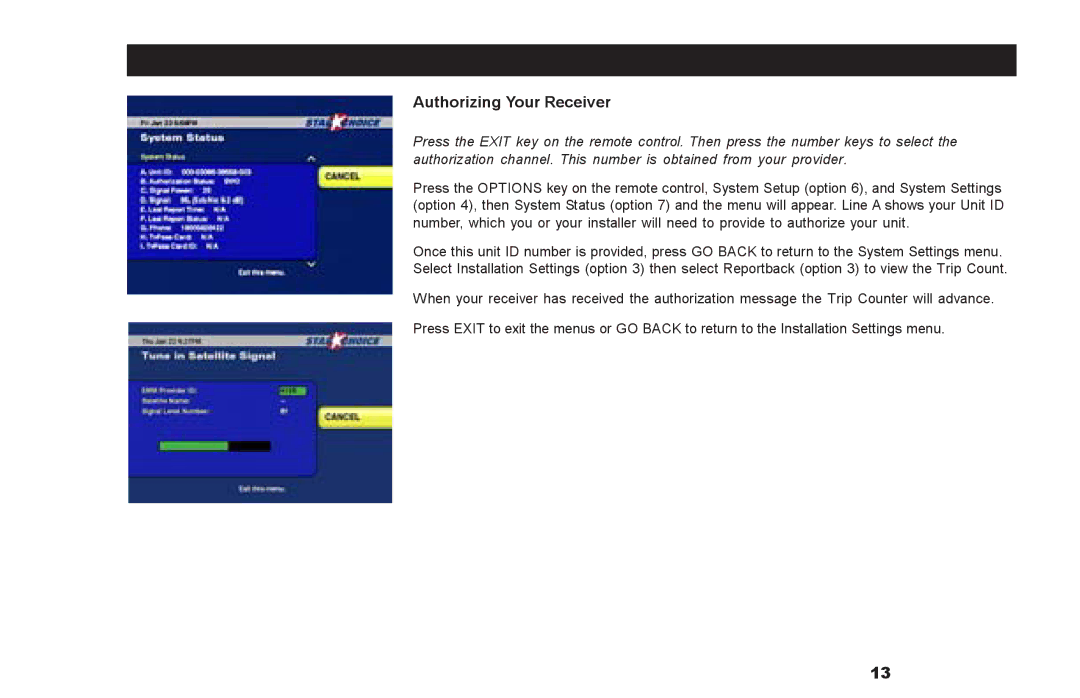 Motorola DSR500 manual Authorizing Your Receiver 