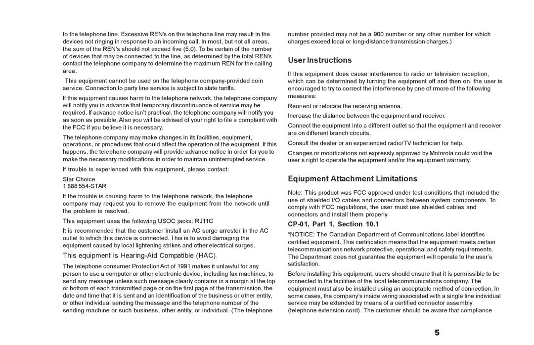 Motorola DSR500 manual User Instructions 