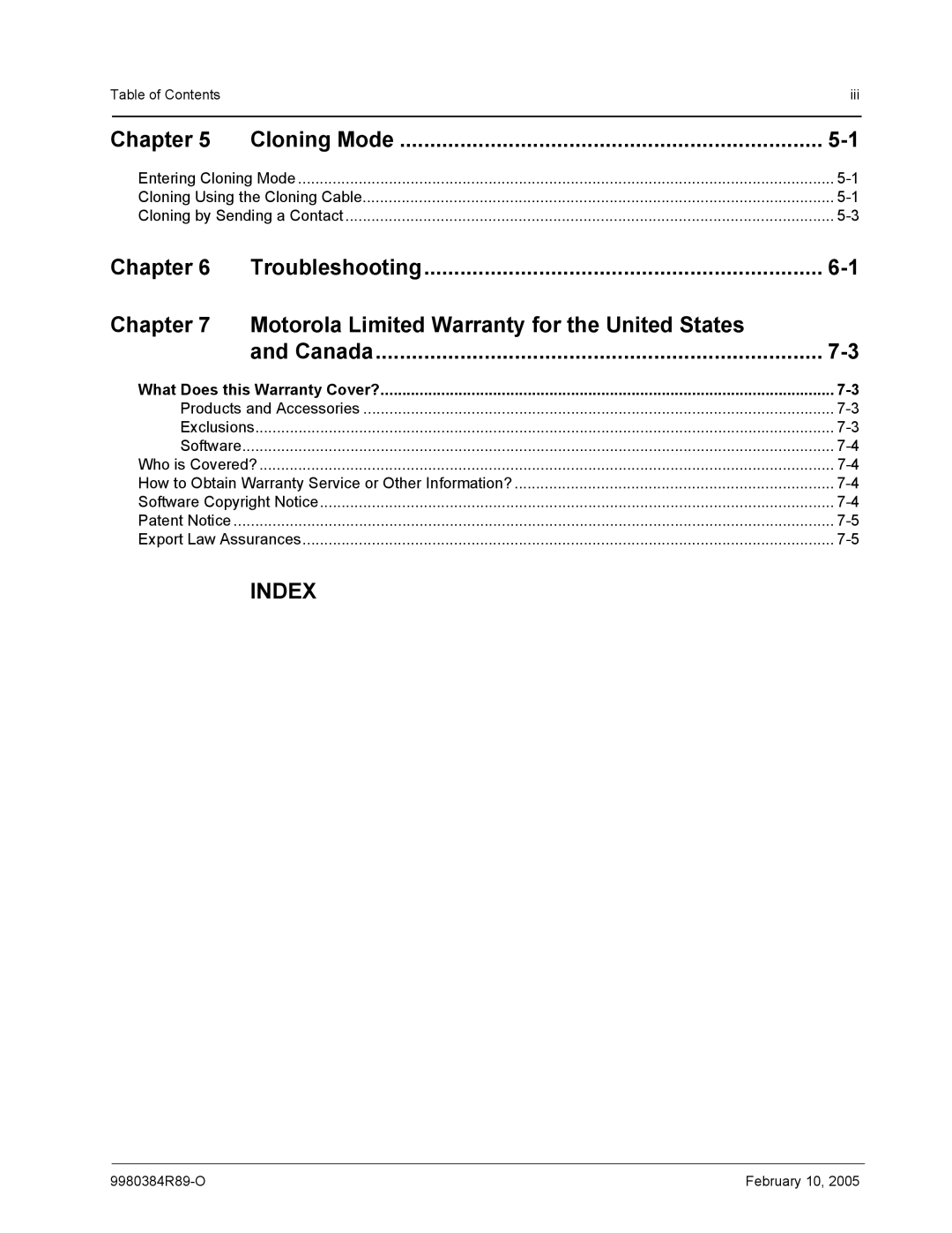 Motorola DTR650, DTR550 manual Chapter Cloning Mode 