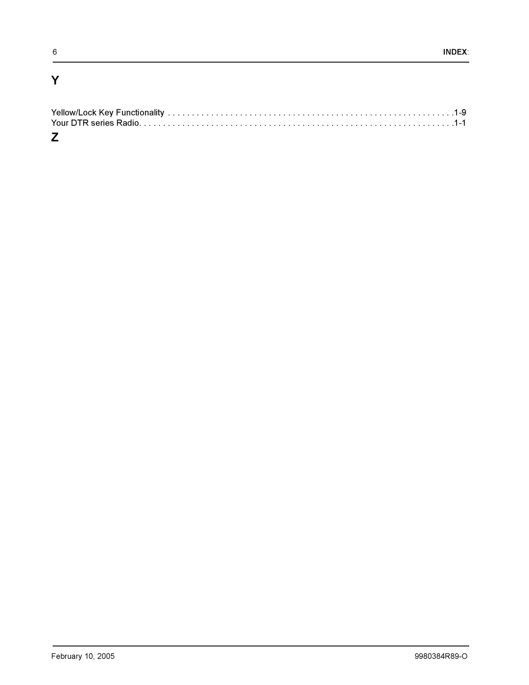 Motorola DTR550, DTR650 manual Index 