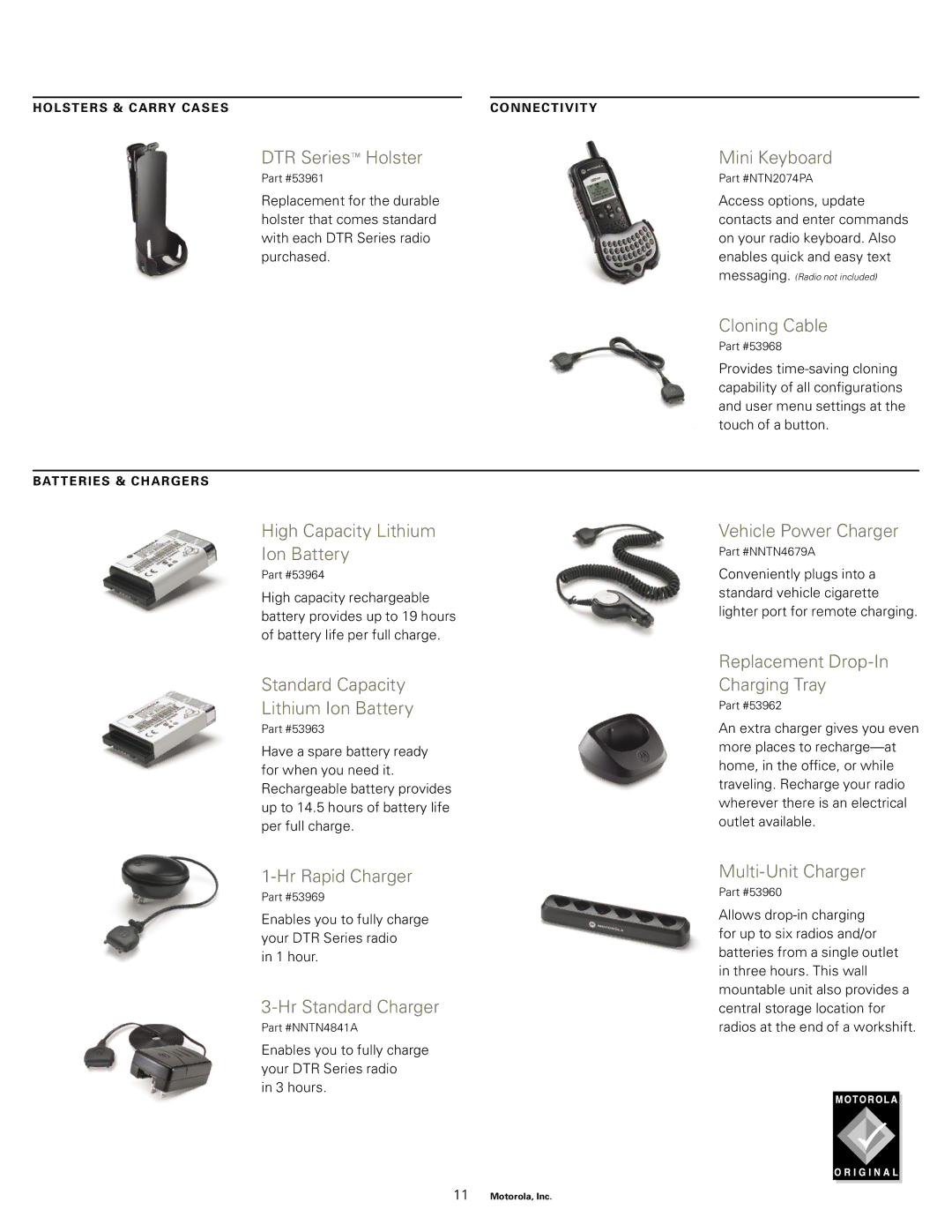 Motorola DTR550TM, DTR650 manual Hr Rapid Charger 