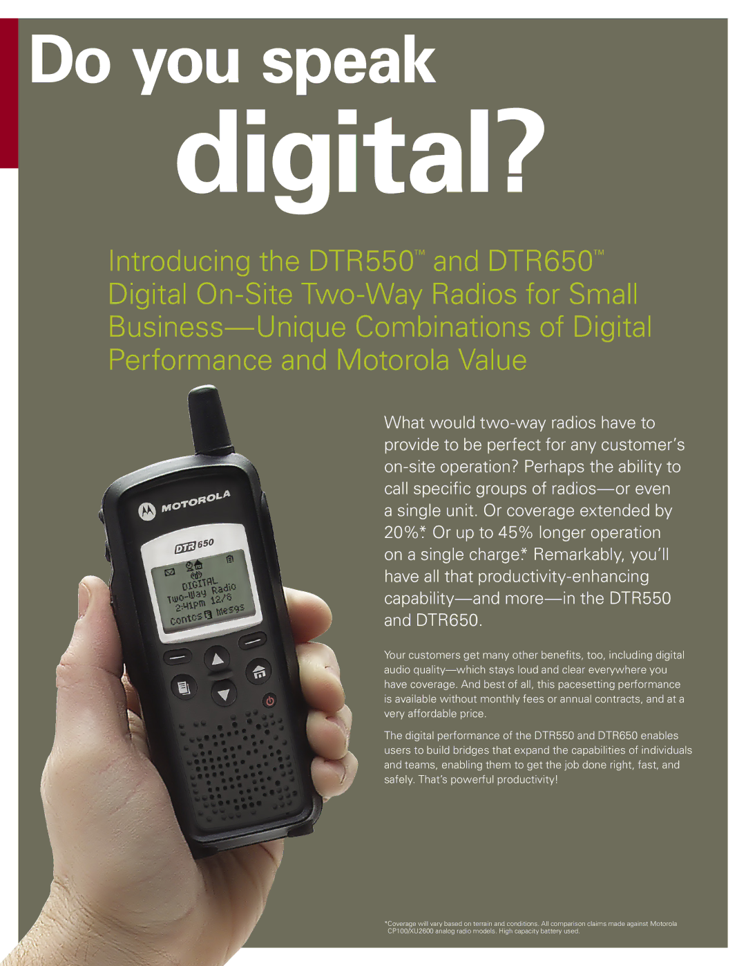 Motorola DTR650, DTR550TM manual 