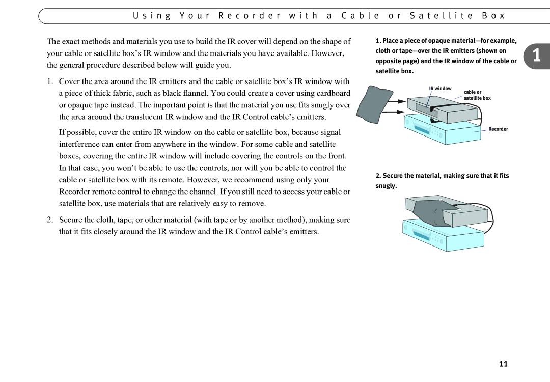 Motorola DVD operating instructions Secure the material, making sure that it fits snugly 