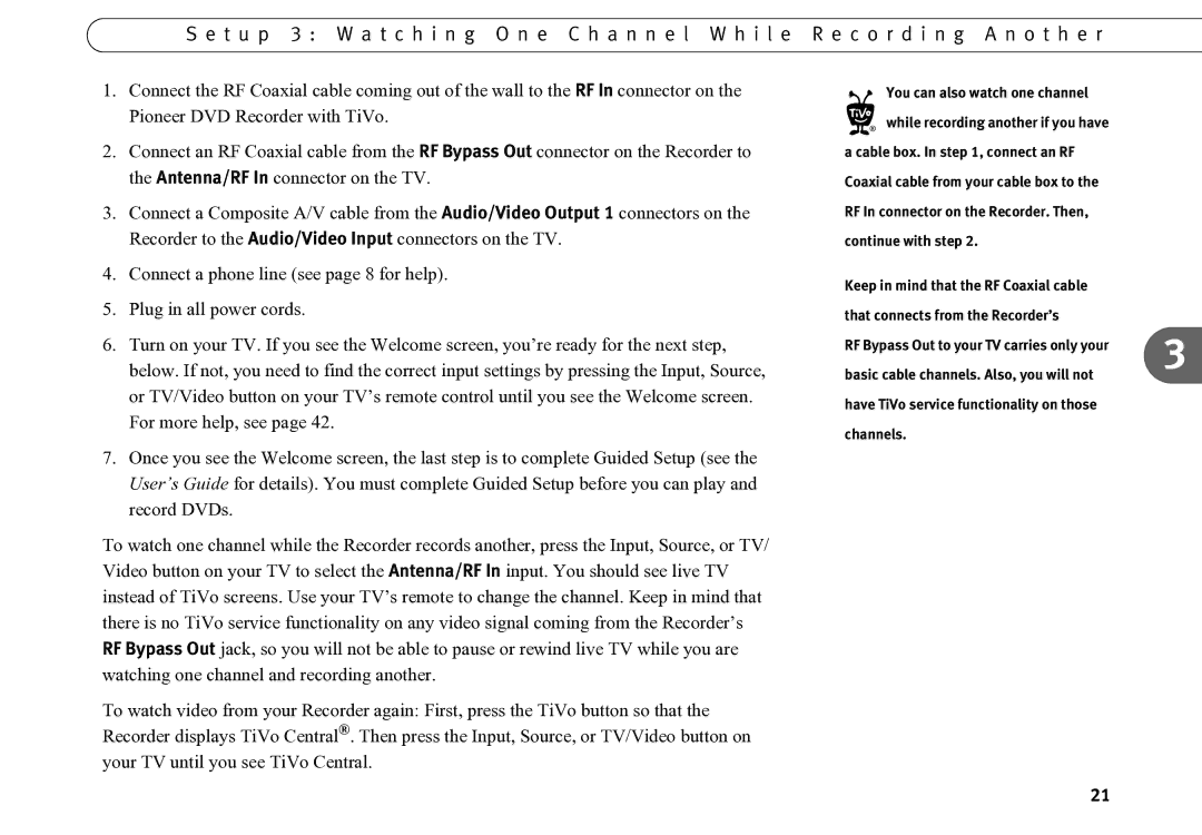 Motorola DVD operating instructions You can also watch one channel 