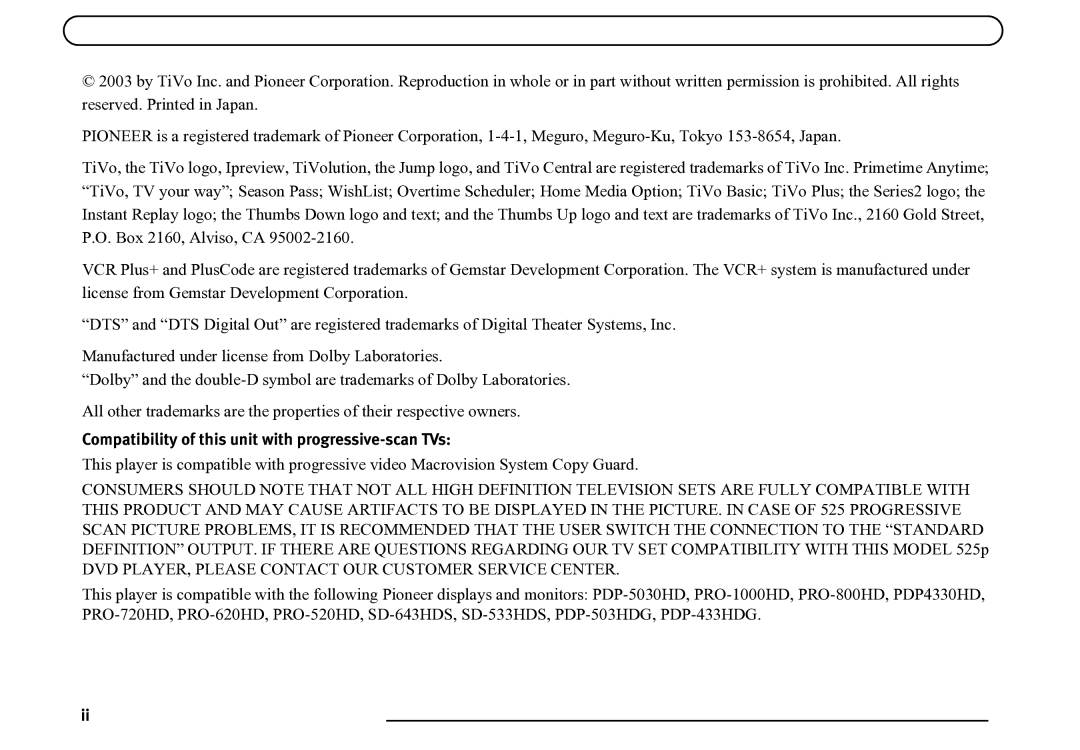 Motorola DVD operating instructions Compatibility of this unit with progressive-scan TVs 