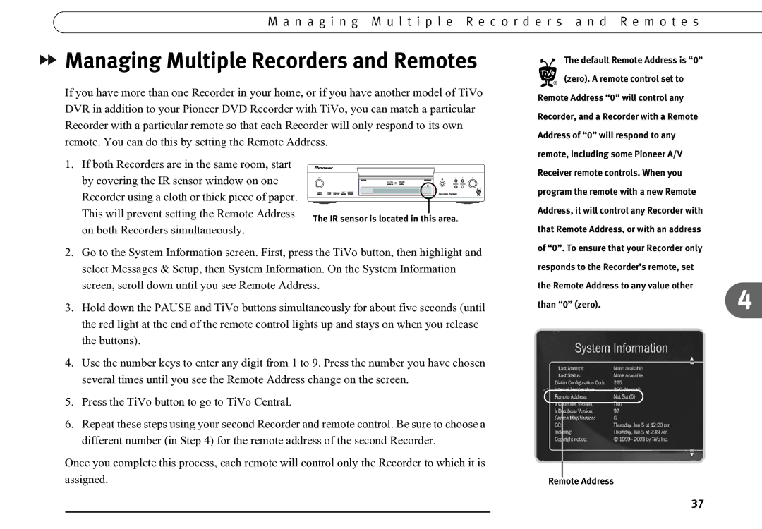 Motorola DVD operating instructions Managing Multiple Recorders and Remotes 