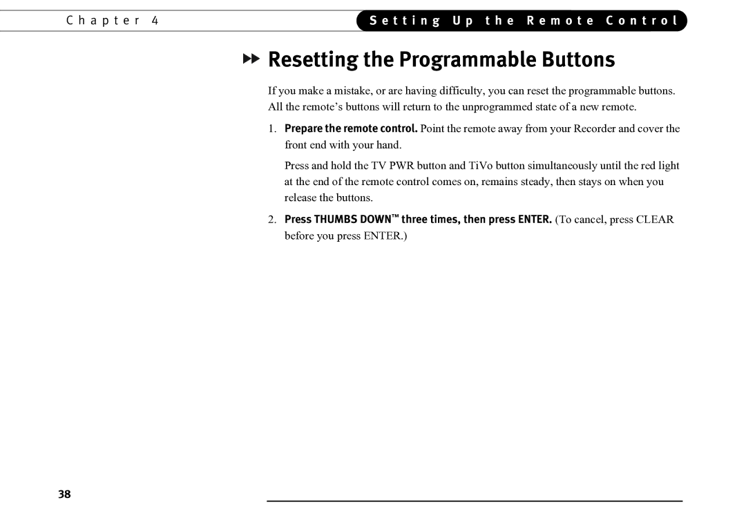 Motorola DVD operating instructions Resetting the Programmable Buttons 