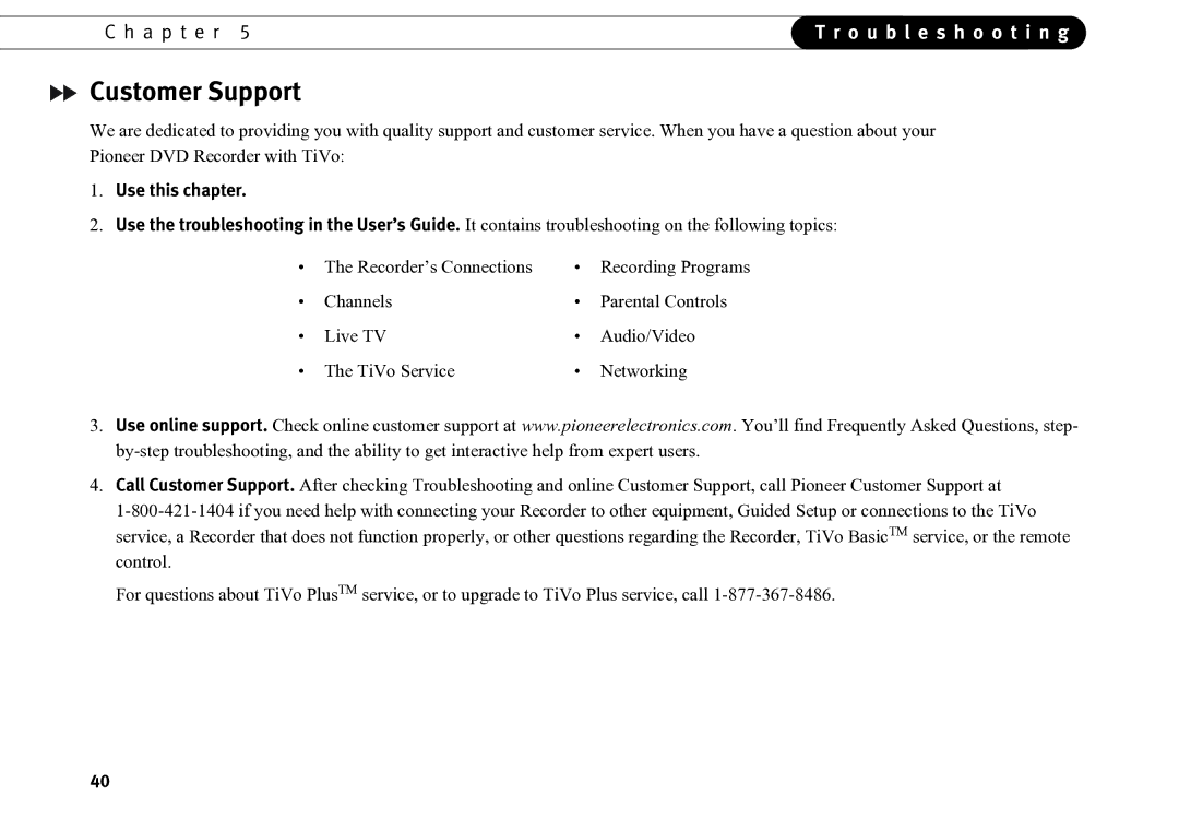 Motorola DVD operating instructions Customer Support, Use this chapter 