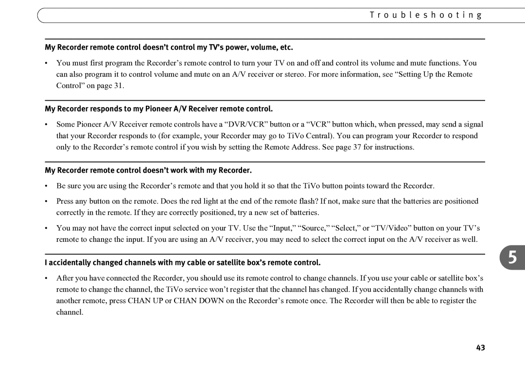 Motorola DVD operating instructions My Recorder remote control doesn’t work with my Recorder 