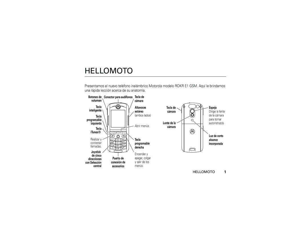 Motorola E1 user manual De la cámara 