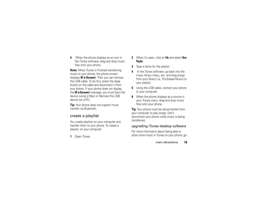 Motorola E1 user manual Create a playlist, Playlist 