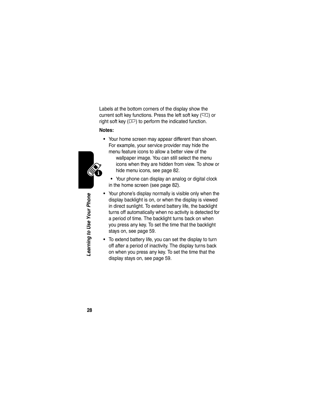 Motorola E398 manual Learning to Use Your Phone 