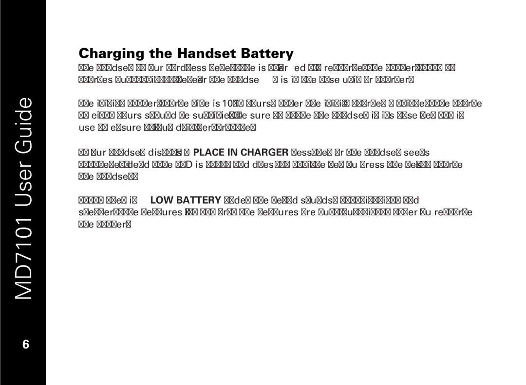 Motorola E51 Series manual Charging the Handset Battery 