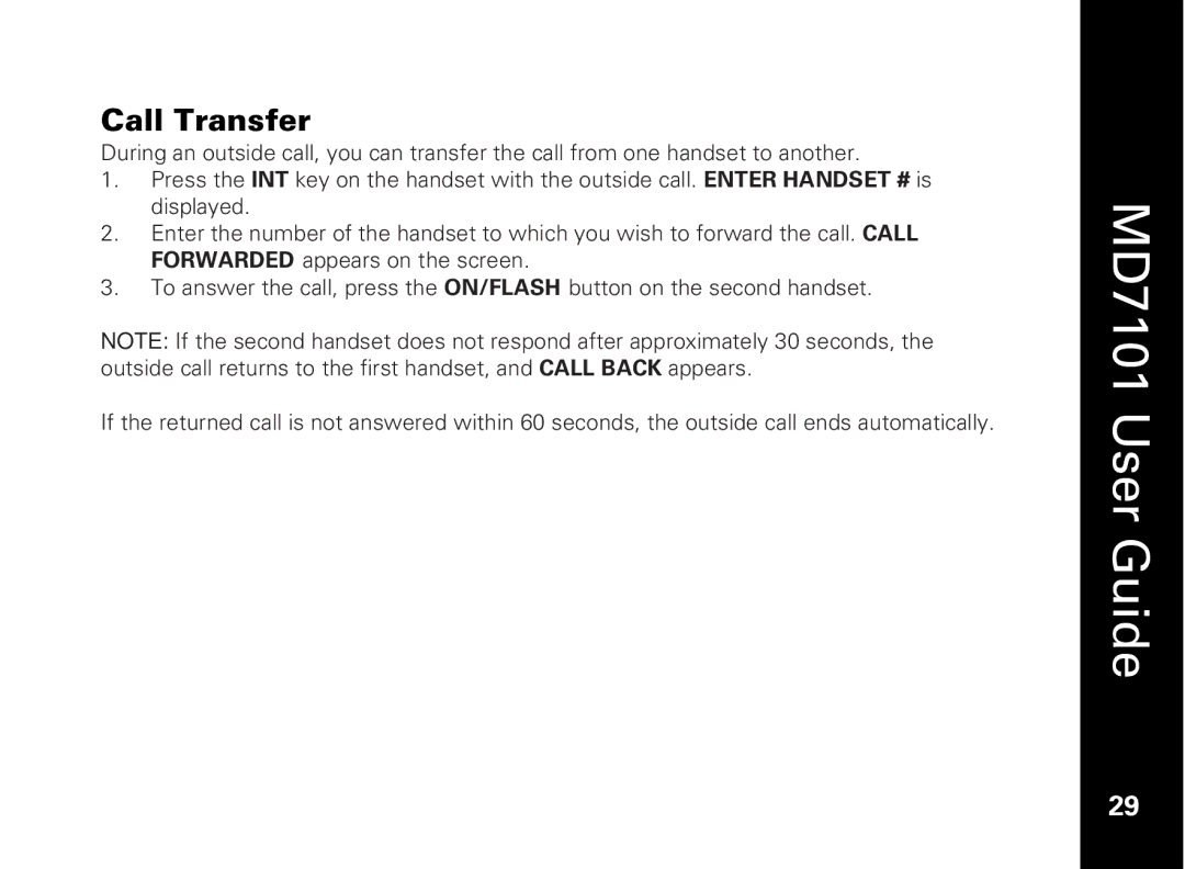 Motorola E51 Series manual Call Transfer 