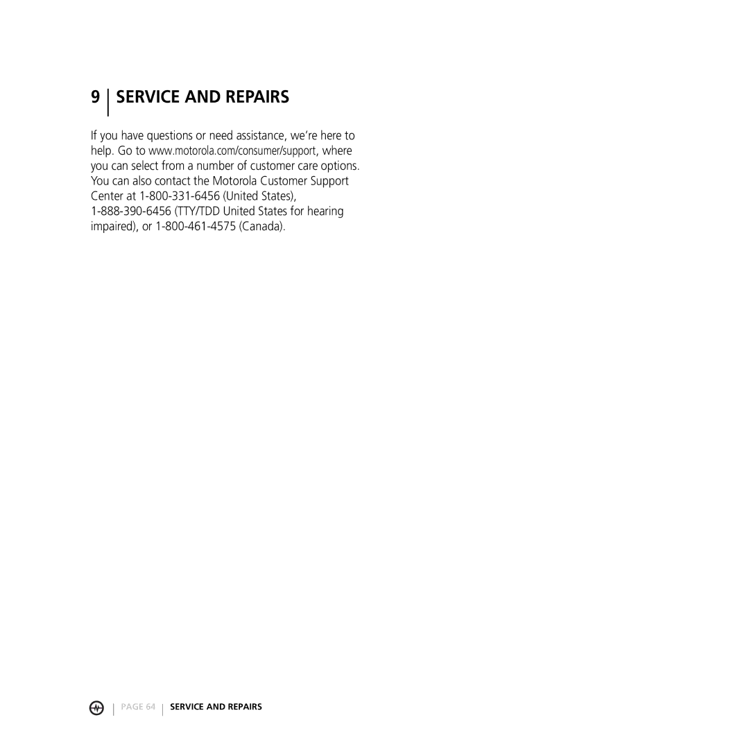 Motorola E816 manual Service and Repairs 