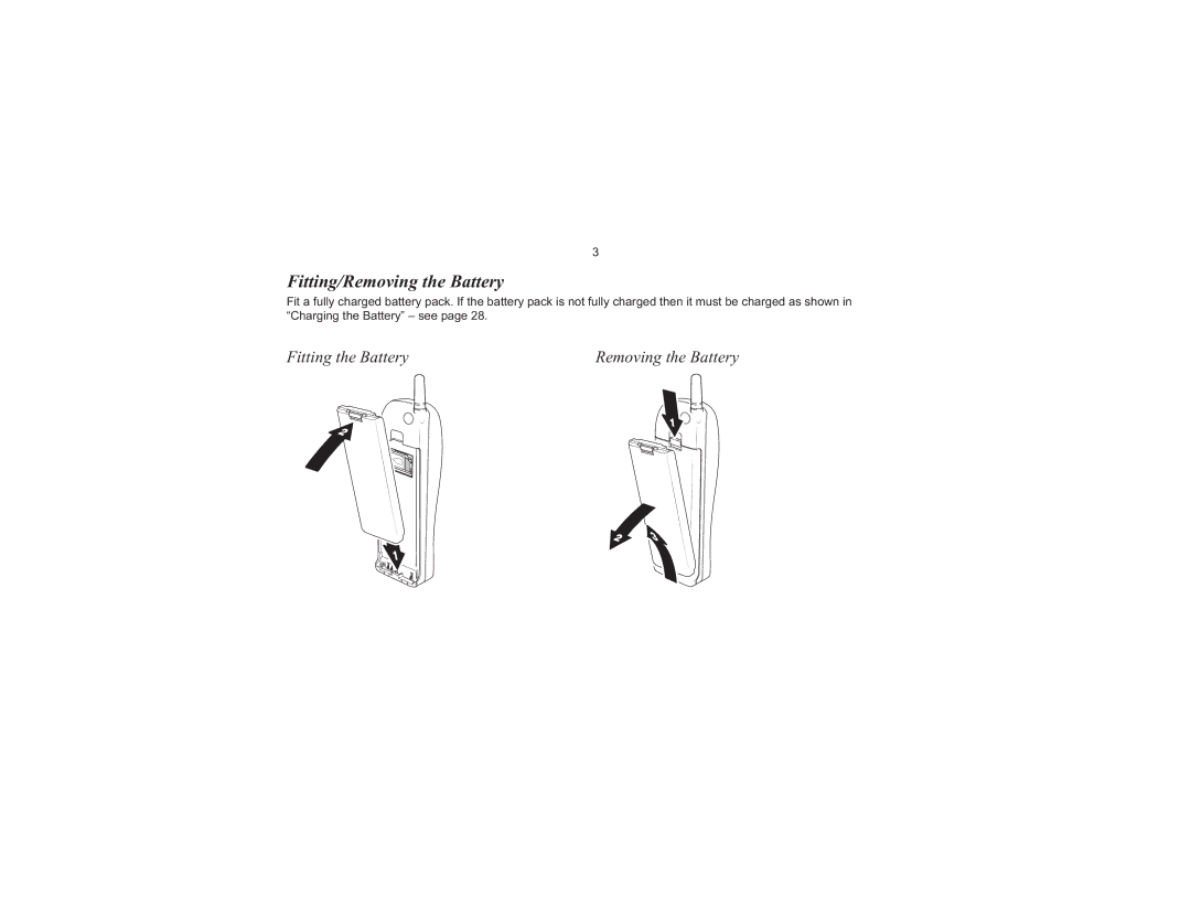 Motorola EB-GD70 operating instructions Fitting/Removing the Battery, Fitting the Battery 