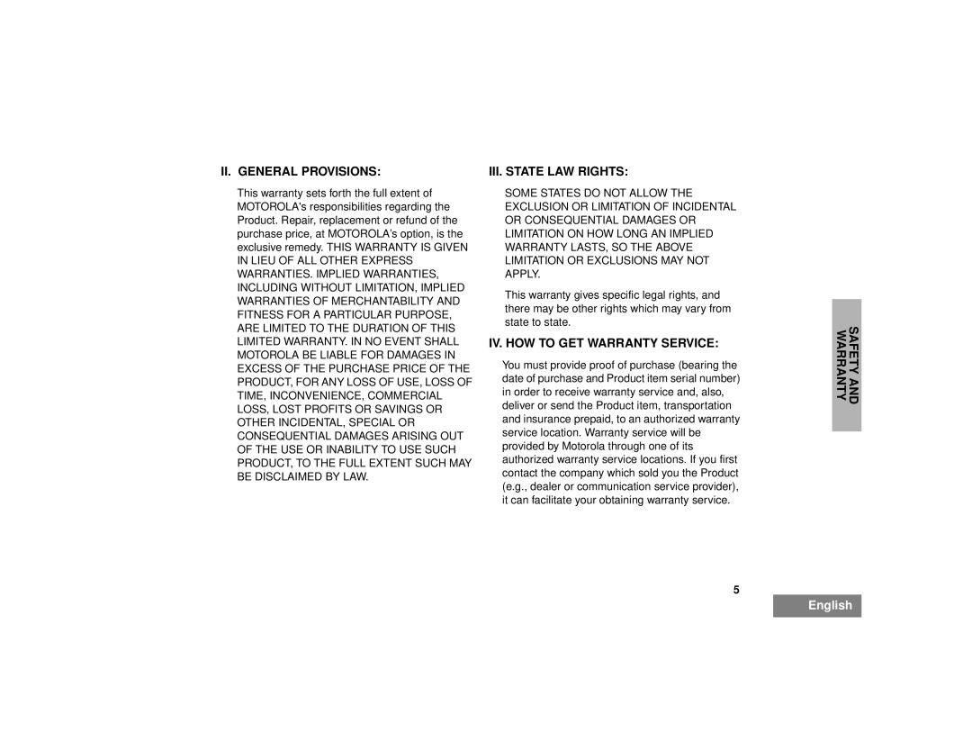 Motorola EM200 manual II. General Provisions 