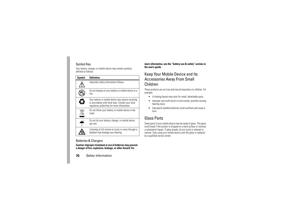 Motorola EM25 manual Symbol Key, Symbol Definition 