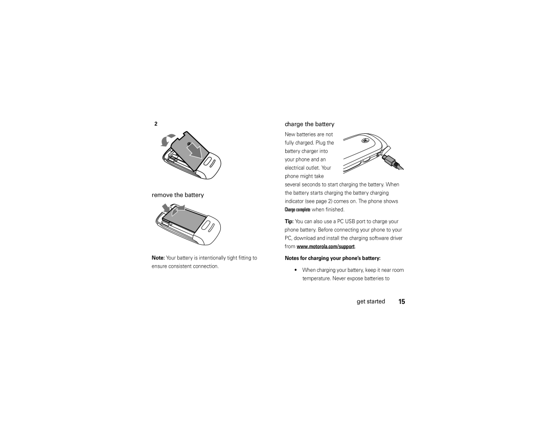 Motorola EM28 manual Remove the battery 