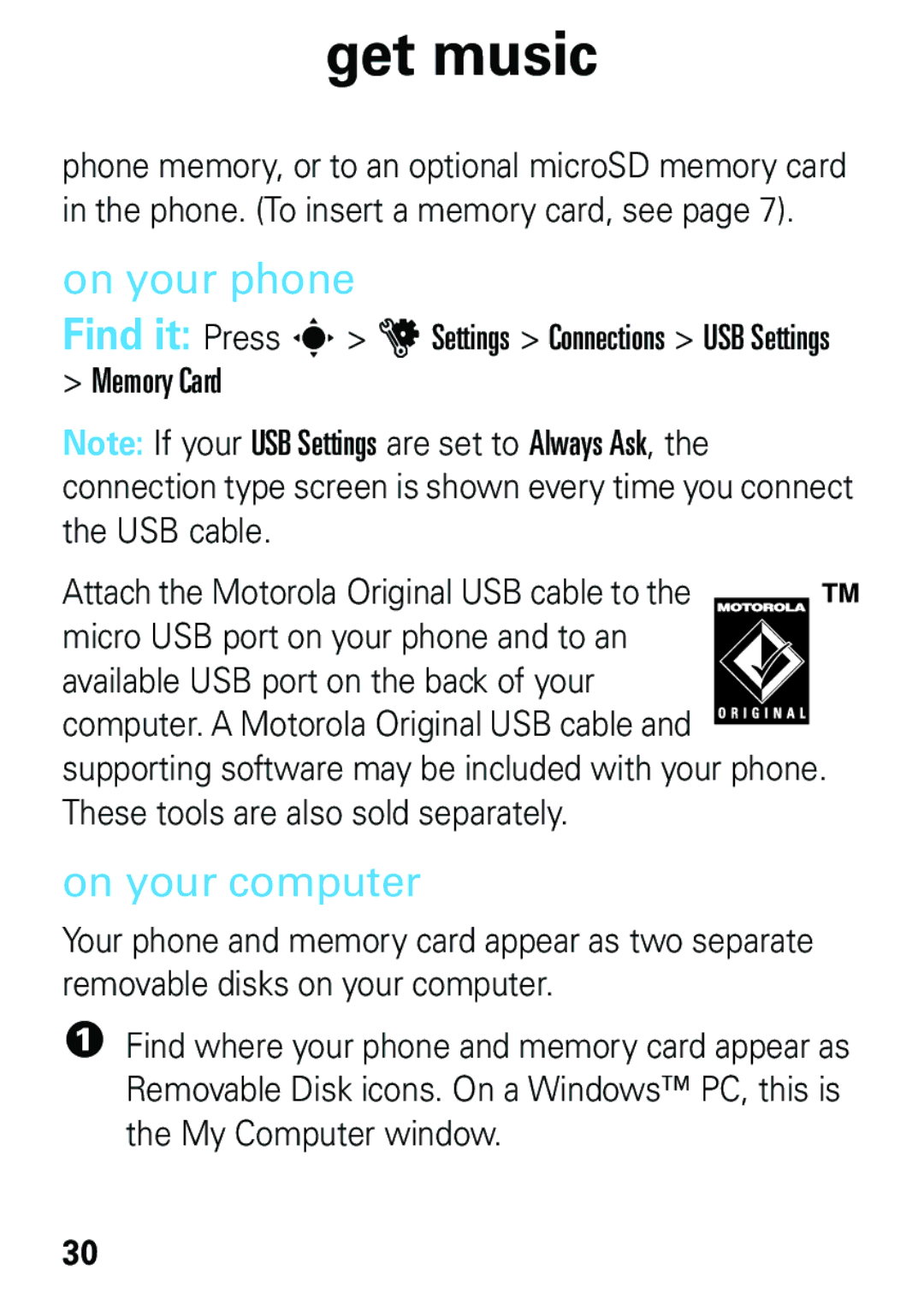 Motorola EM35 manual Memory Card 