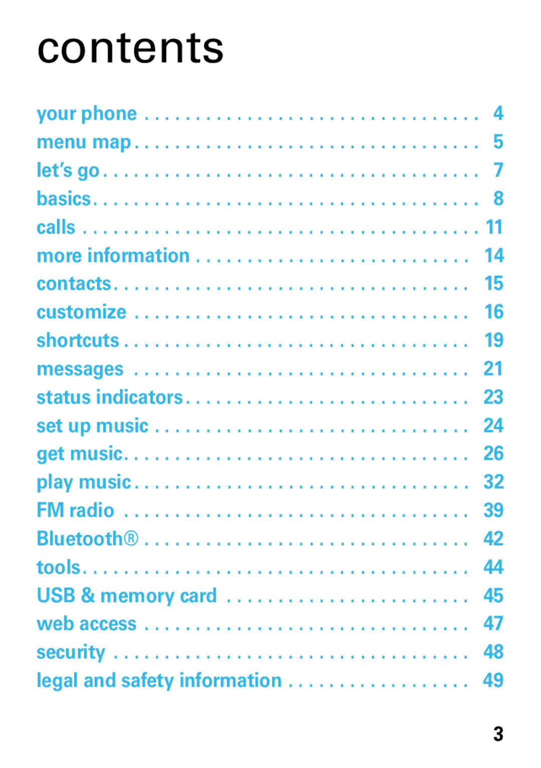 Motorola EM35 manual Contents 