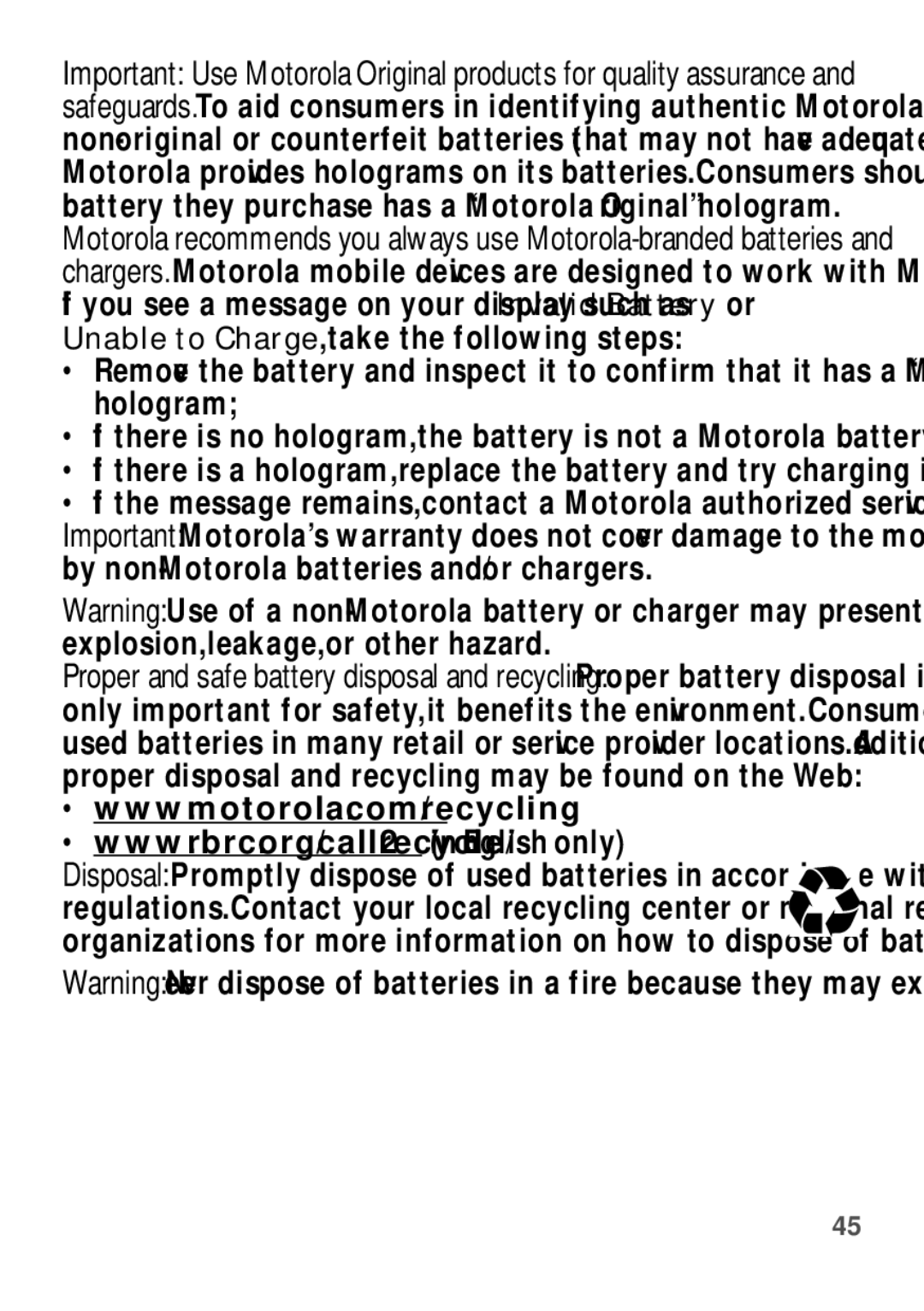 Motorola EX112 manual 032375o 