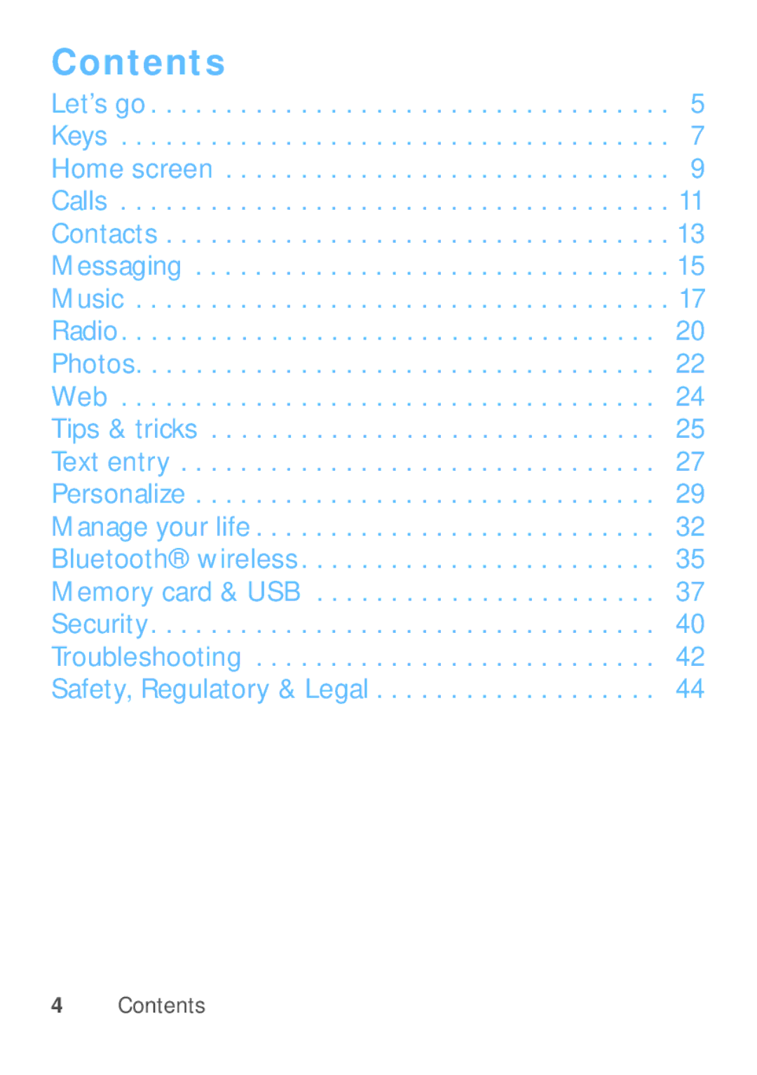 Motorola EX112 manual Contents 