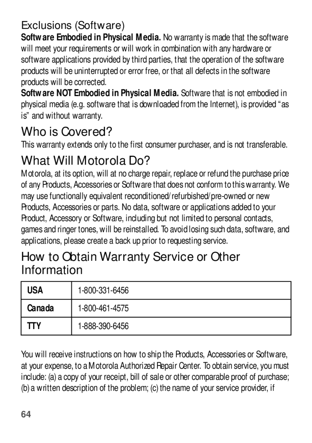 Motorola EX112 manual Who is Covered? 