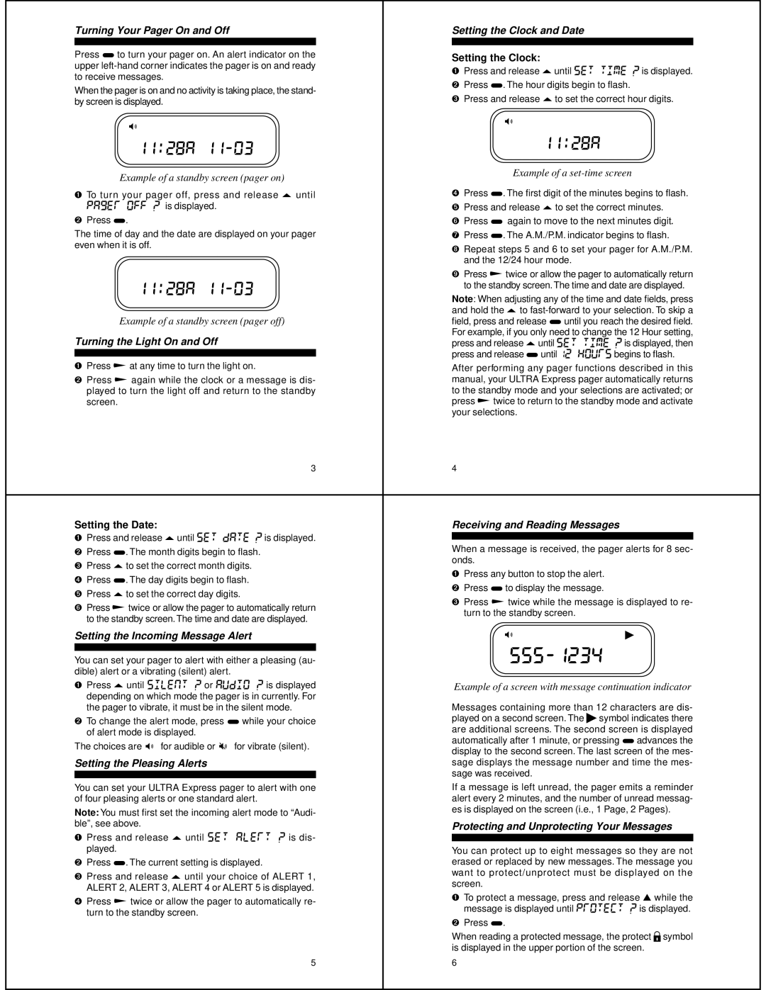 Motorola Express Pager manual 1128a 