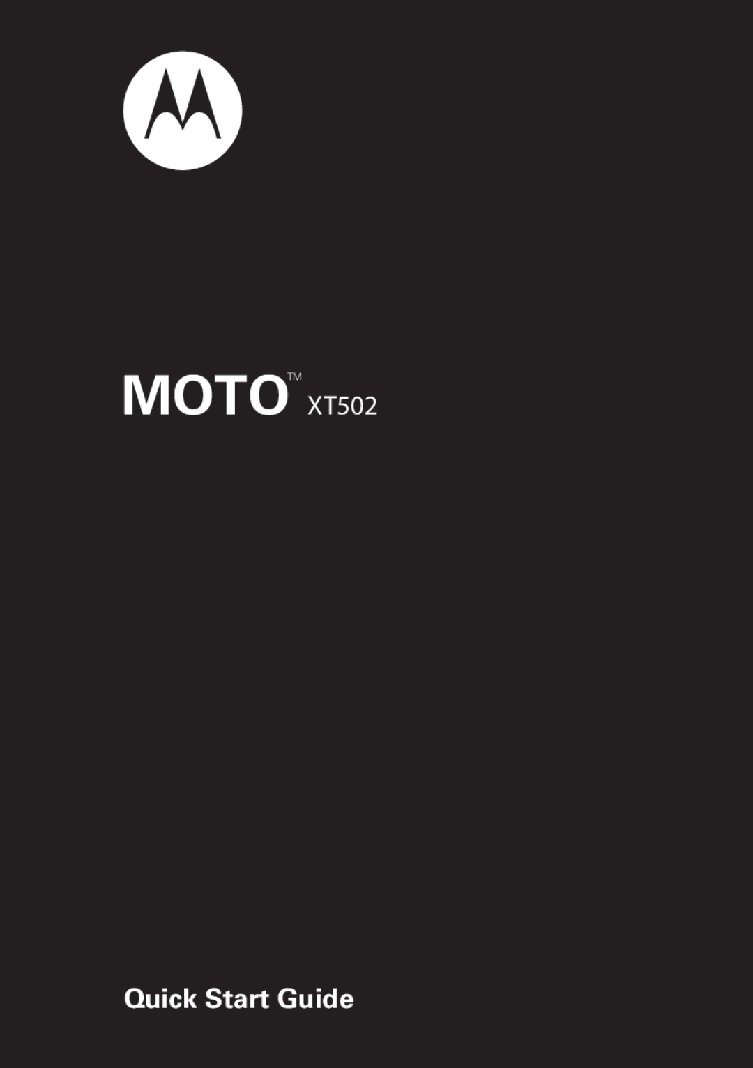 Motorola XT502 quick start F902 