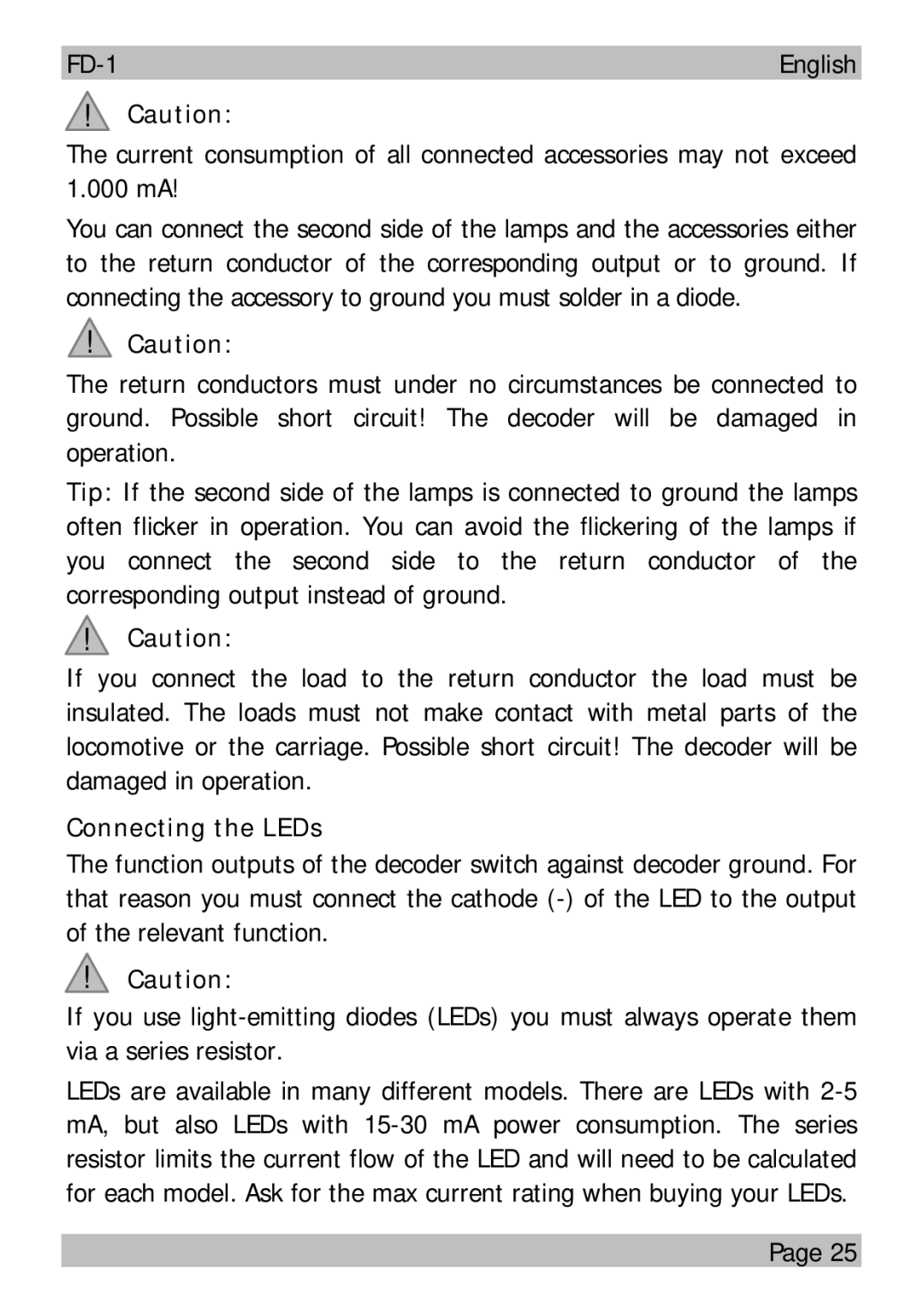 Motorola FD-1 manual Connecting the LEDs 