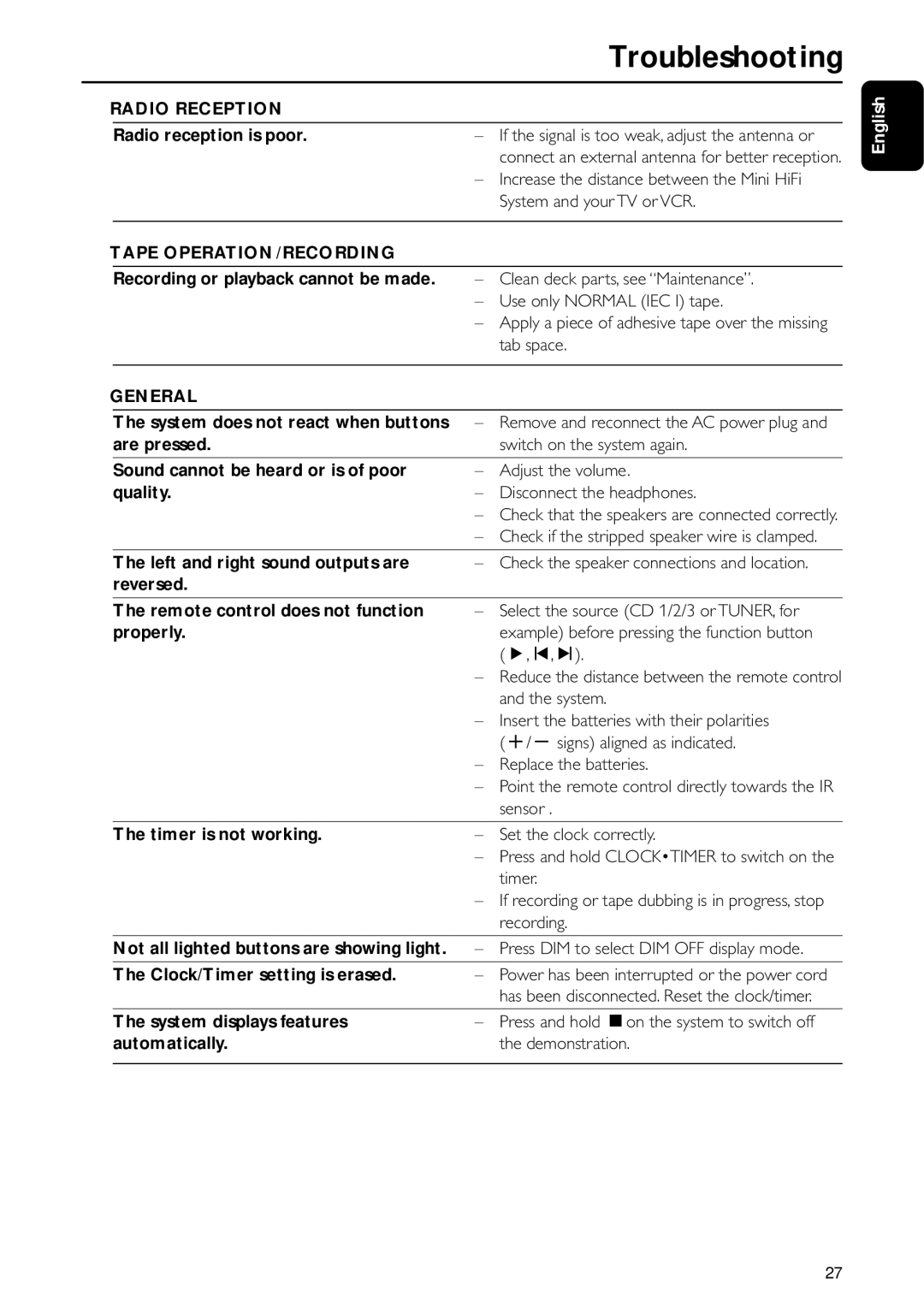 Motorola FW-C155 manual Tape OPERATION/RECORDING 