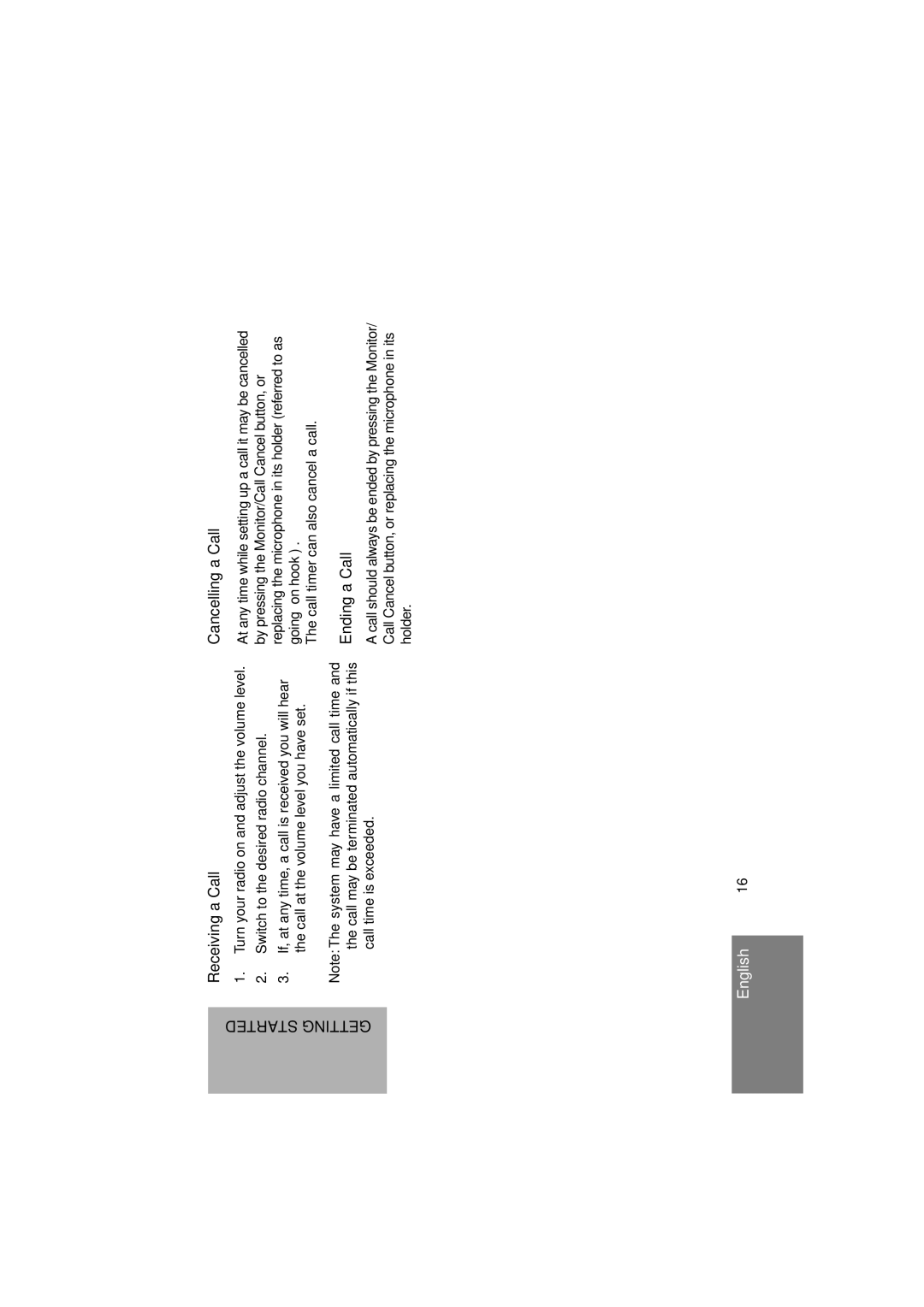 Motorola GM380 manual Receiving a Call, Cancelling a Call, Ending a Call 