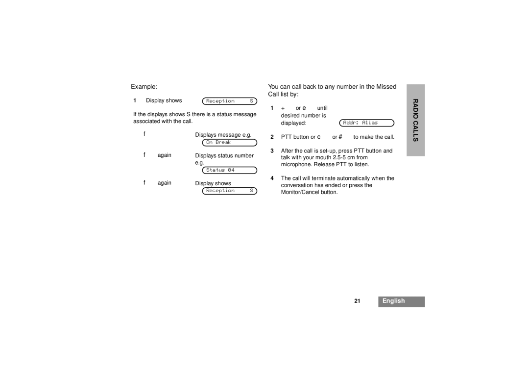 Motorola GM380 manual Example 