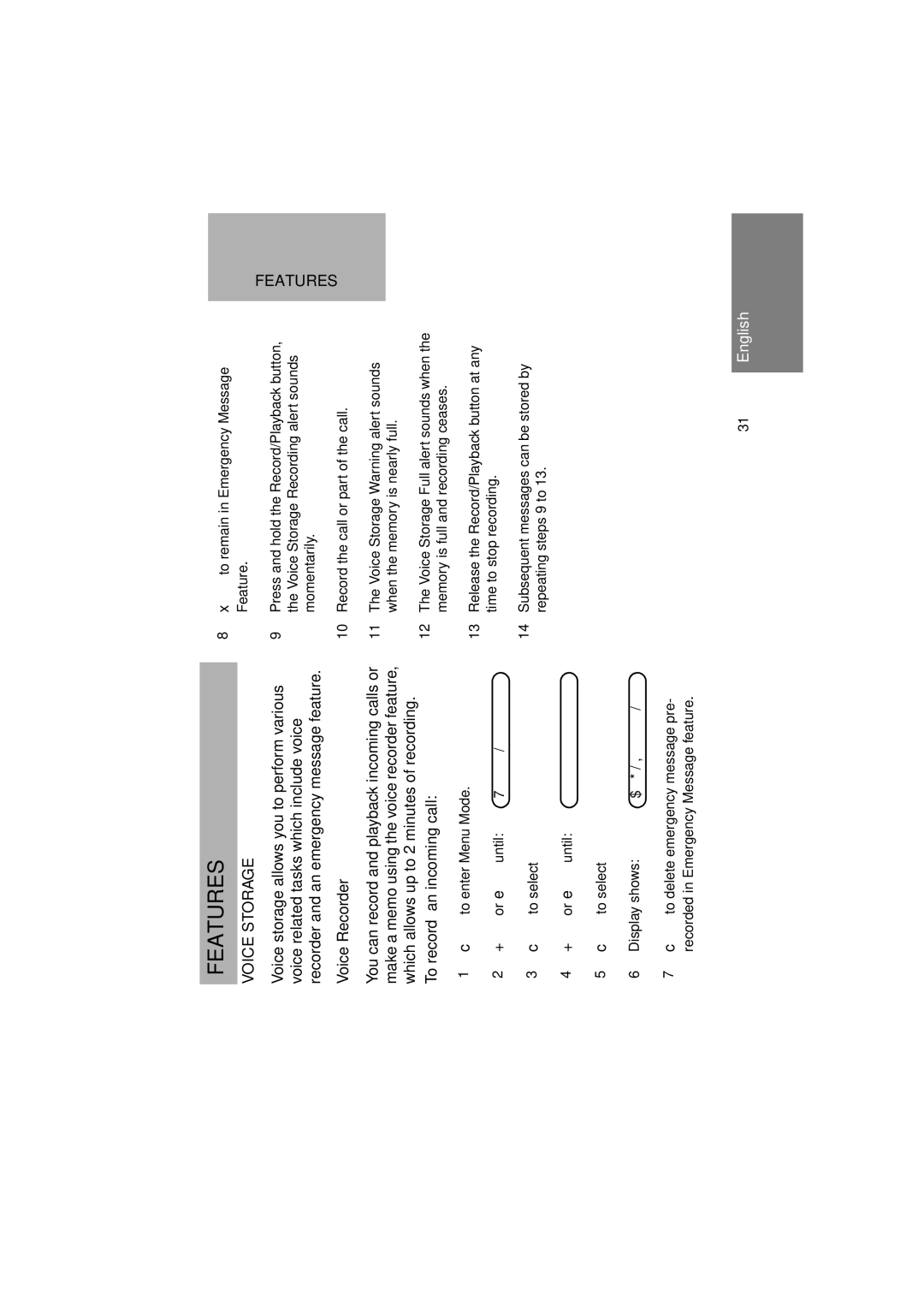 Motorola GM380 manual Features, Voice Storage, Voice Recorder 