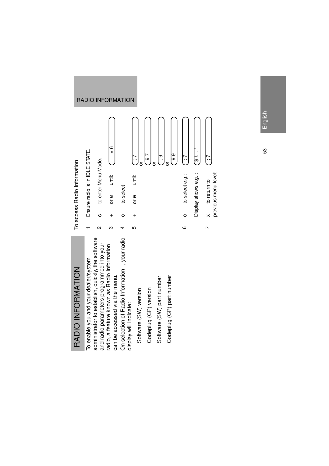 Motorola GM380 manual To access Radio Information 