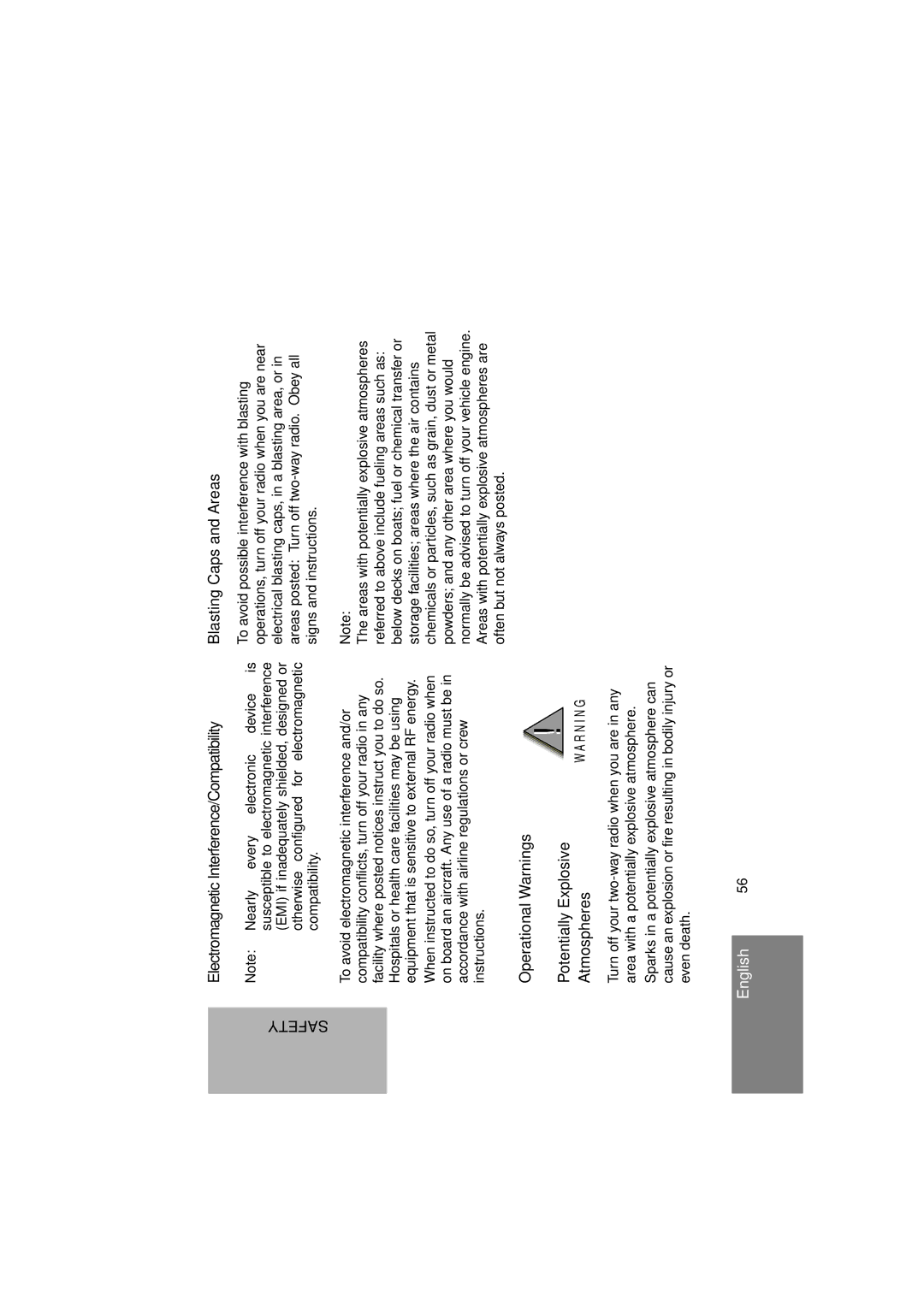 Motorola GM380 manual Electromagnetic Interference/Compatibility, Operational Warnings 