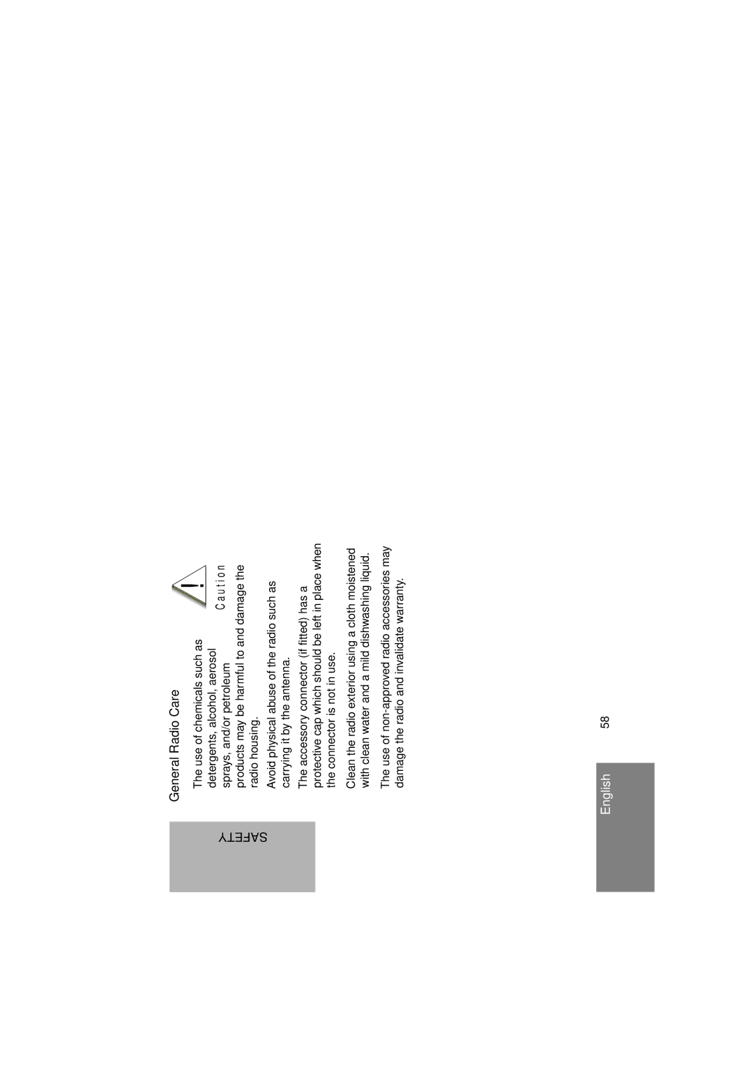 Motorola GM380 manual General Radio Care 